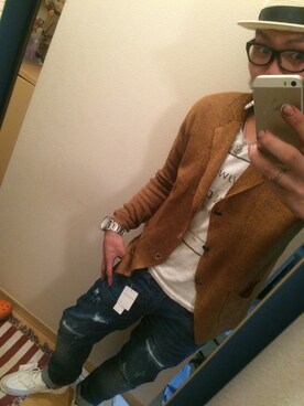 「アイテム（その他トップス、ブラウン系）」を使った、ようくんさん（メンズ・174cm）の春コーディネート