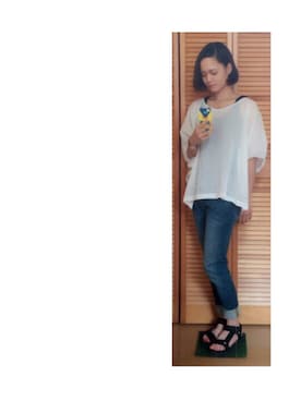 「7月WEAR夏のサンダル祭り」｜「アイテム（アナログ腕時計）」を使った、m a n a ❥❥さん（レディース・153cm）の夏コーディネート
