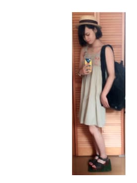 「7月WEAR夏のサンダル祭り」｜「アイテム（ワンピース/ドレス）」を使った、m a n a ❥❥さん（レディース・153cm）の夏コーディネート