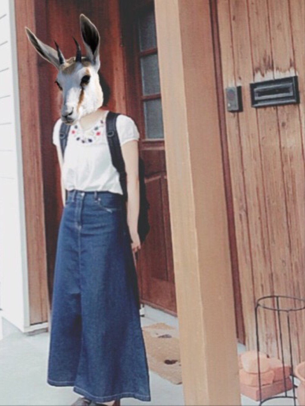 「ootd、denim、summer」｜「GUのアイテム（デニムスカート、ブルー系）」を使った、m a n a ❥❥さん（レディース・153cm）の夏コーディネートの1枚目の写真