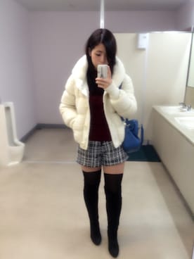 「Reflect（リフレクト）のアイテム（ジャケット/アウター）」を使った、波瑠菜さん（レディース・158cm）の冬コーディネート