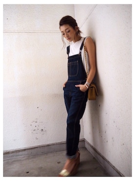 「chanel」｜「アイテム（サロペット/オーバーオール）」を使った、AZUSA  TAKAZONOさん（レディース・157cm）の夏コーディネート