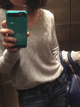 「GAP（ギャップ）のアイテム（その他トップス、グレー系）」を使った、るるりさん（レディース・158cm）の冬コーディネート