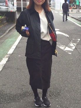 「バブアー女子」｜「アイテム（その他アウター）」を使った、まるさん（レディース・153cm）の秋コーディネート