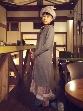 「雨」｜「アイテム（ハンチング/ベレー帽）」を使った、おひトリ様さん（レディース・156cm）の秋コーディネート