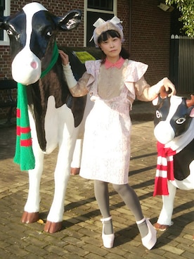 「あちゃちゅむ」｜「アイテム（ノーカラージャケット）」を使った、おひトリ様さん（レディース・156cm）の冬コーディネート