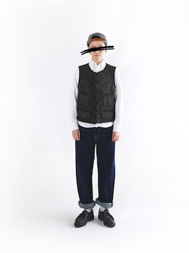 「アイテム（タンクトップ）」を使った、火星李萝卜さん（レディース・170cm）の冬コーディネート