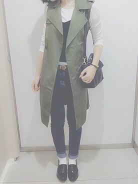 「SEVENDAYS=SUNDAY（セブンデイズサンデイ）のアイテム（トレンチコート）」を使った、MARIKAさん（レディース・168cm）の春コーディネート