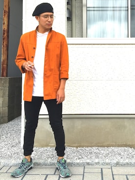 「金子眼鏡（カネコガンキョウ）のKilgore Glasses - Made by Kaneko Optical / ボストン型眼鏡 - 金子眼鏡製（メガネ）」を使った、りゅういち先生さん（メンズ・178cm）の秋コーディネート