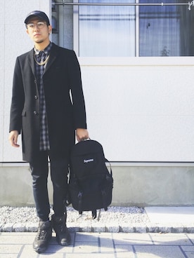 「NIKE SPORTSWEAR（ナイキスポーツウェアー）のアイテム（その他パンツ、ブラック系）」を使った、りゅういち先生さん（メンズ・178cm）の秋コーディネート
