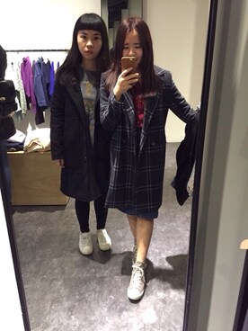 「STARMIMI（スターミミ）のアイテム（ジャケット/アウター）」を使った、Amy Shihさん（レディース・157cm）の冬コーディネート