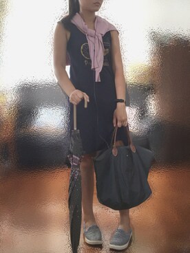 「H&M（エイチ・アンド・エム）のアイテム（モカシン/デッキシューズ）」を使った、Michelleさん（レディース・160cm）の夏コーディネート