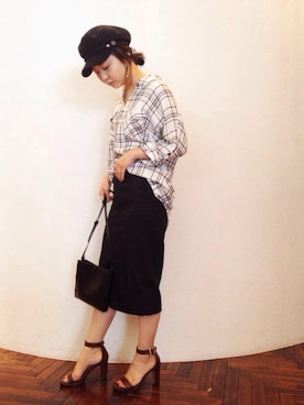 「NANO universe（ナノユニバース）のアイテム（ショルダーバッグ）」を使った、nano・universe 渋谷神南 Womensさん（レディース・160cm）の夏コーディネート