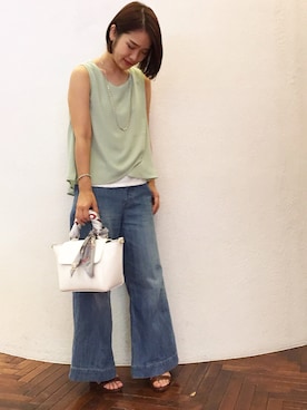 「NANO universe（ナノユニバース）のアイテム（サンダル）」を使った、nano・universe 渋谷神南 Womensさん（レディース・160cm）の夏コーディネート