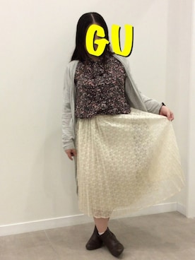 「ボウタイブラウス」｜☺︎︎GU桐生店☺︎︎さん（レディース・150cm）の秋コーディネート