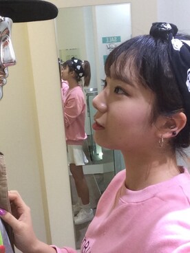 「pushBUTTONのアイテム」を使った、정인지さん（レディース・173cm）の秋コーディネート