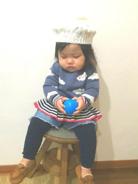 「babygap」｜「アイテム（モカシン/デッキシューズ）」を使った、suuu3さん（キッズ・70cm）の秋コーディネート