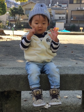 「DC SHOES（ディーシーシューズ）のアイテム」を使った、ske31さん（キッズ・90cm）の秋コーディネート