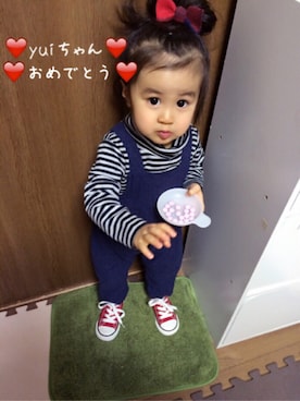 「アイテム（水着/着物・浴衣、ホワイト系）」を使った、☺︎ひないろ☺︎さん（キッズ・90cm）の冬コーディネート