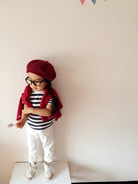 「ベレー帽推奨委員会」｜☺︎ひないろ☺︎さん（キッズ・90cm）の秋コーディネート