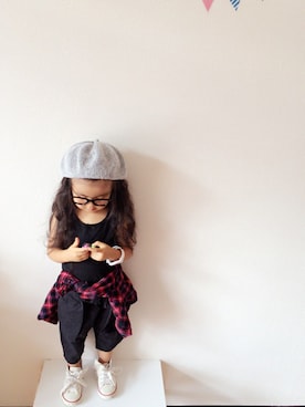 「ベレー帽推奨委員会」｜☺︎ひないろ☺︎さん（キッズ・90cm）の秋コーディネート