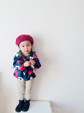 「ベレー帽推進委員会」｜☺︎ひないろ☺︎さん（キッズ・90cm）の秋コーディネート