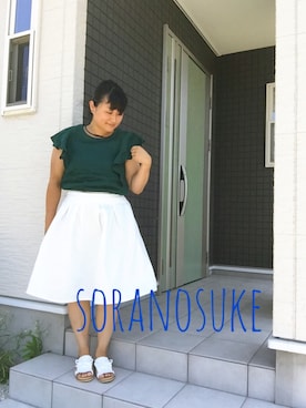 「フレアスリーブ」｜☁︎•ꇵ͒•`s☺︎+sa*॰¨̮さん（レディース・153cm）の春コーディネート