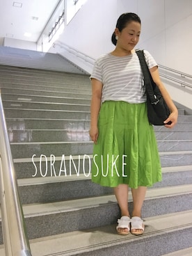 「アイテム（ボストンバッグ）」を使った、☁︎•ꇵ͒•`s☺︎+sa*॰¨̮さん（レディース・153cm・30代）の夏コーディネート