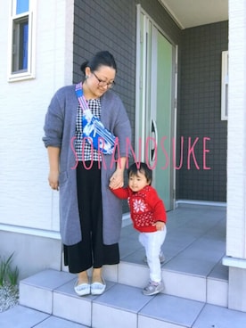 「アイテム（ボディバッグ/ウエストポーチ、ブルー系）」を使った、☁︎•ꇵ͒•`s☺︎+sa*॰¨̮さん（レディース・153cm）の冬コーディネート