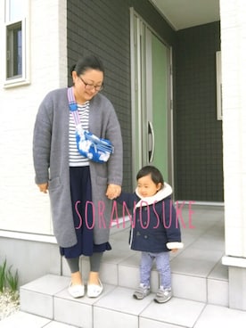 「アイテム（ボディバッグ/ウエストポーチ、ブルー系）」を使った、☁︎•ꇵ͒•`s☺︎+sa*॰¨̮さん（レディース・153cm）の冬コーディネート