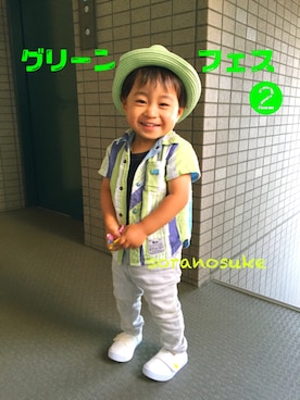 ☁︎•ꇵ͒•`s☺︎+sa*॰¨̮さん(キッズ・80cm)の夏コーディネート