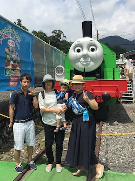 「アイテム（ボディバッグ/ウエストポーチ、ブルー系）」を使った、☁︎•ꇵ͒•`s☺︎+sa*॰¨̮さん（レディース・153cm）の夏コーディネート