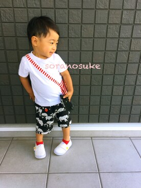 ☁︎•ꇵ͒•`s☺︎+sa*॰¨̮さん（キッズ・80cm）の夏コーディネート