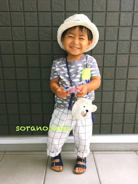 ☁︎•ꇵ͒•`s☺︎+sa*॰¨̮さん（キッズ・80cm）の秋コーディネート