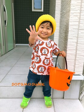 ☁︎•ꇵ͒•`s☺︎+sa*॰¨̮さん（キッズ・80cm）の秋コーディネート