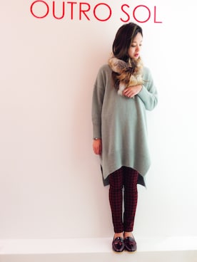 「ガラパン」｜「アイテム（チュニック）」を使った、uca.さん（レディース・163cm）の秋コーディネート