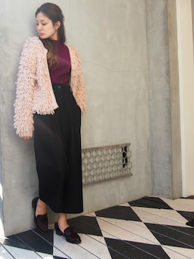 「ウールパンツ」｜uca.さん（レディース・163cm）の冬コーディネート