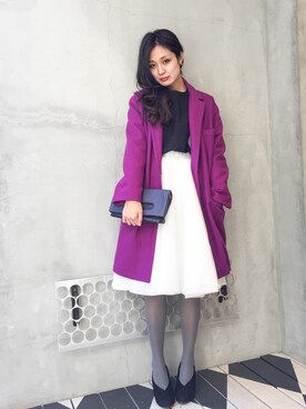 「フレアースカート」｜uca.さん（レディース・163cm）の冬コーディネート