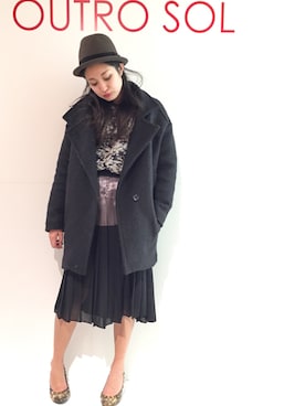 「アイテム（その他アウター、その他）」を使った、uca.さん（レディース・163cm）の冬コーディネート
