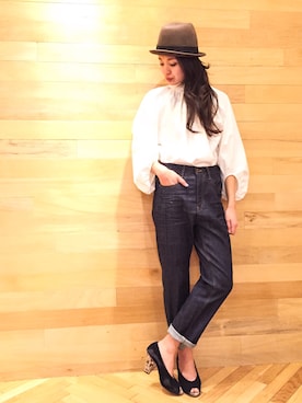 「インディゴデニム」｜uca.さん（レディース・163cm）の冬コーディネート