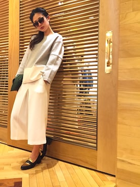 「サングラススタイル」｜「アイテム（パンプス）」を使った、uca.さん（レディース・163cm）の冬コーディネート