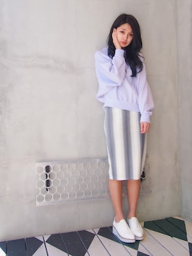 「アイテム（スカート、その他）」を使った、uca.さん（レディース・163cm）の春コーディネート