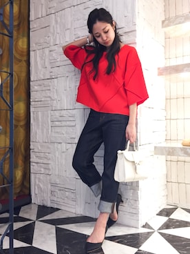 「アイテム（ハンドバッグ）」を使った、uca.さん（レディース・163cm）の春コーディネート