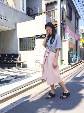 「アイテム（シャツ/ブラウス）」を使った、uca.さん（レディース・163cm）の春コーディネート