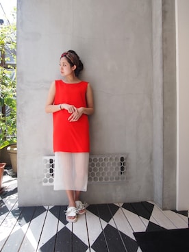 「アイテム（ワンピース/ドレス）」を使った、uca.さん（レディース・163cm）の春コーディネート