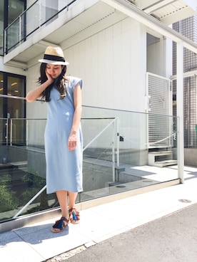 「アイテム（ワンピース/ドレス）」を使った、uca.さん（レディース・163cm）の春コーディネート