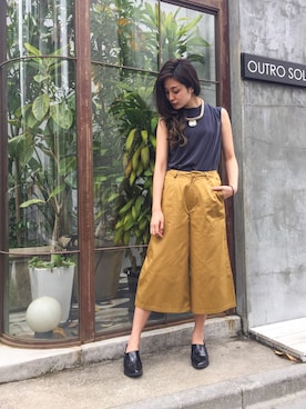 「アイテム（Tシャツ/カットソー）」を使った、uca.さん（レディース・163cm）の春コーディネート