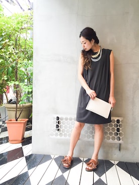 「アイテム（クラッチバッグ、その他）」を使った、uca.さん（レディース・163cm）の夏コーディネート