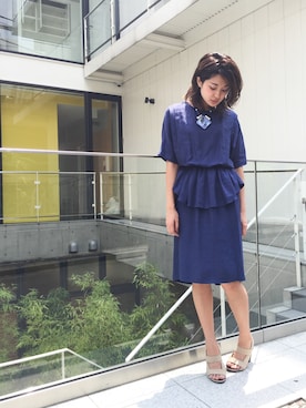 「セットアップスタイル」｜「アイテム（ワンピース/ドレス）」を使った、uca.さん（レディース・163cm）の夏コーディネート