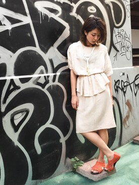 「セットアップスタイル」｜「アイテム（ワンピース/ドレス）」を使った、uca.さん（レディース・163cm）の夏コーディネート